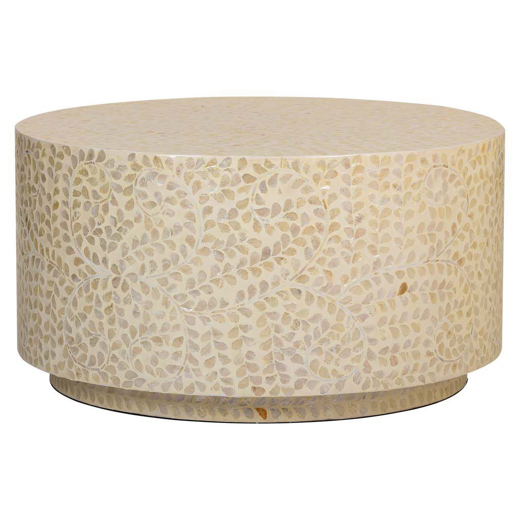 NACAR COFFEE TABLE-WHITE CAPIZ-
