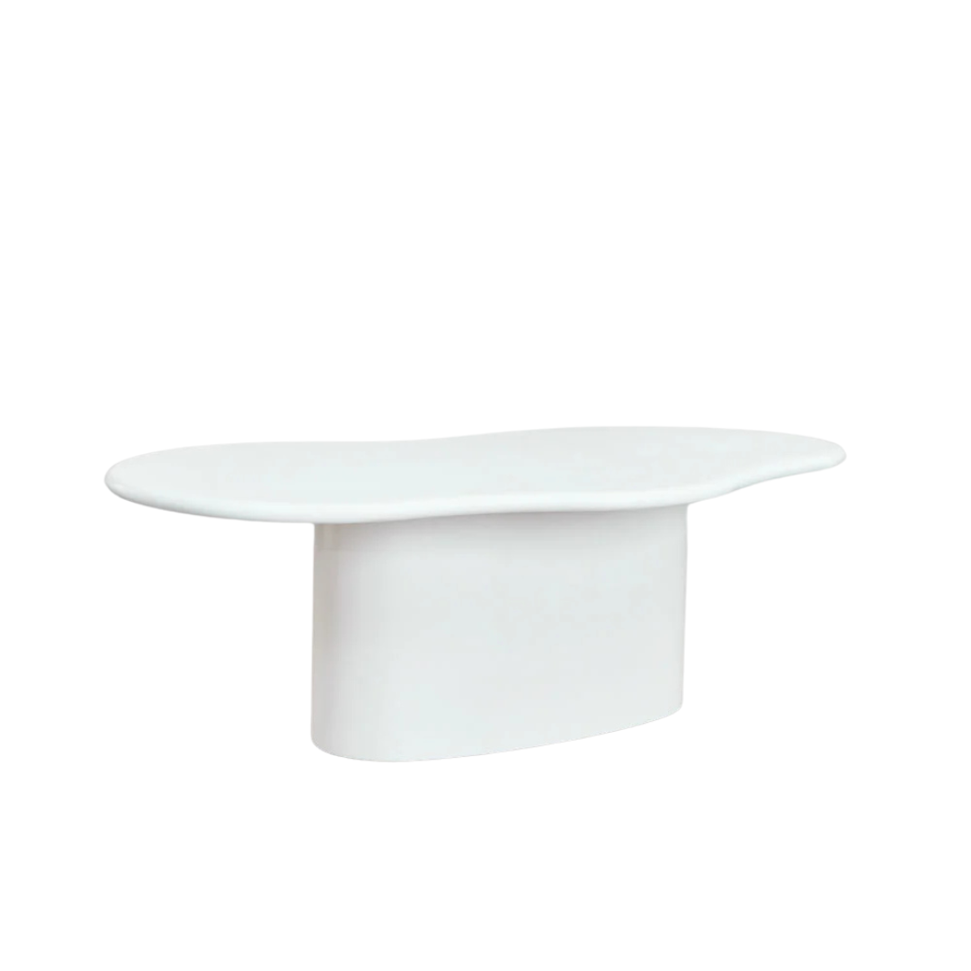 ORGANIC CEMENT DINING TABLE | WHITE 230X130X75CM