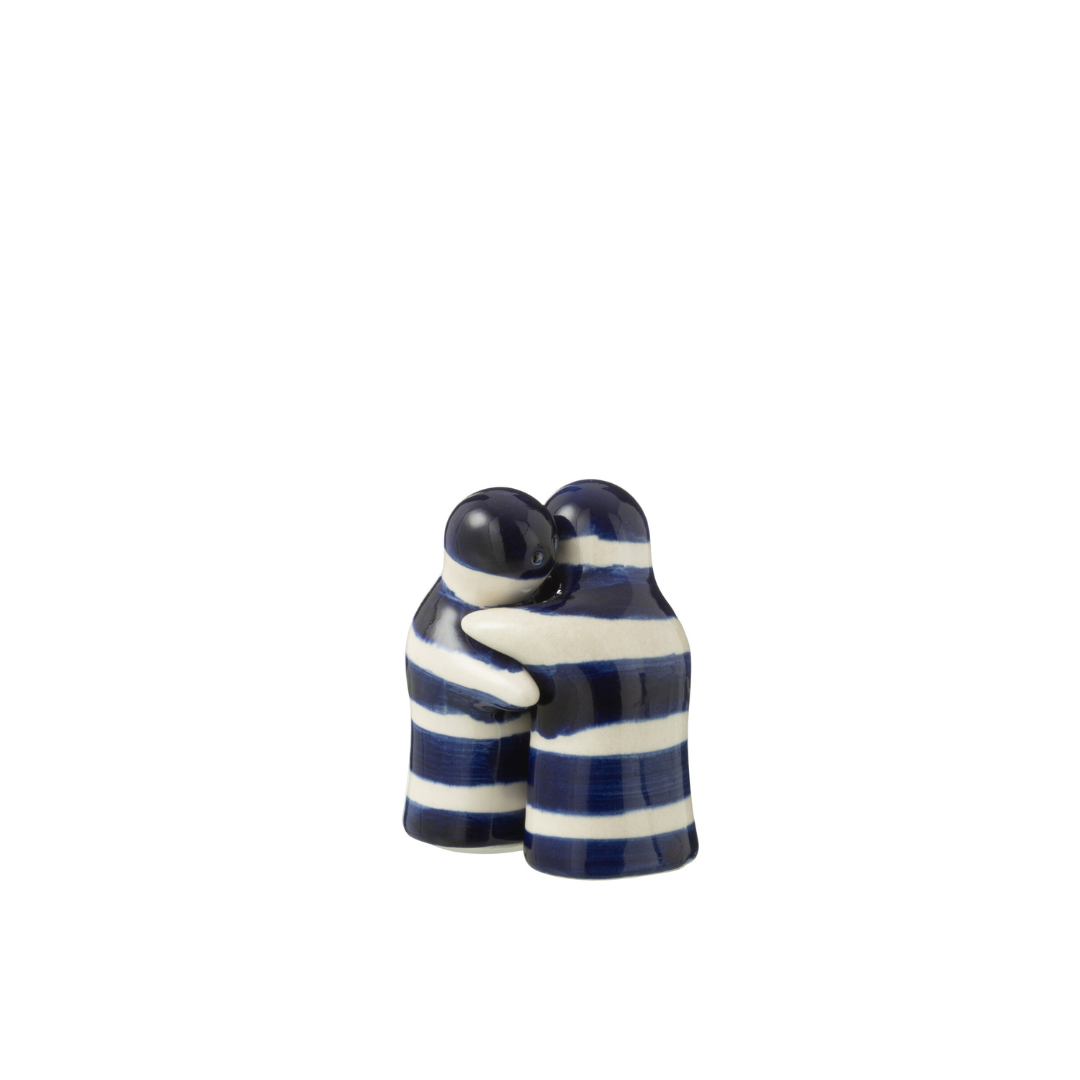 ZUMA STRIPES SALT & PEPPER POTS | BLUE 7X4.5X8CM