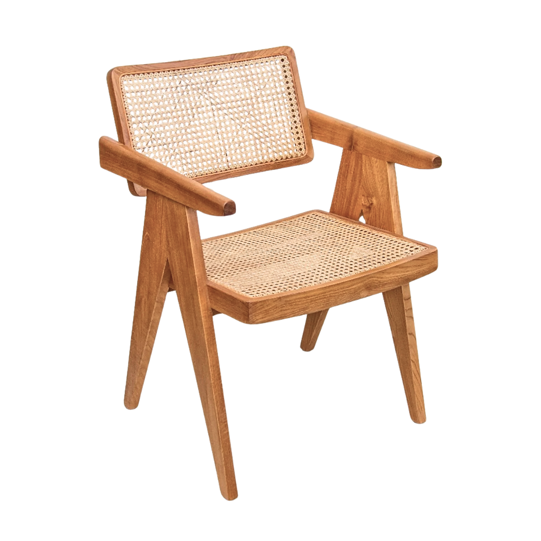BORA BORA TEAK WOOD & RATTAN DINING CHAIR