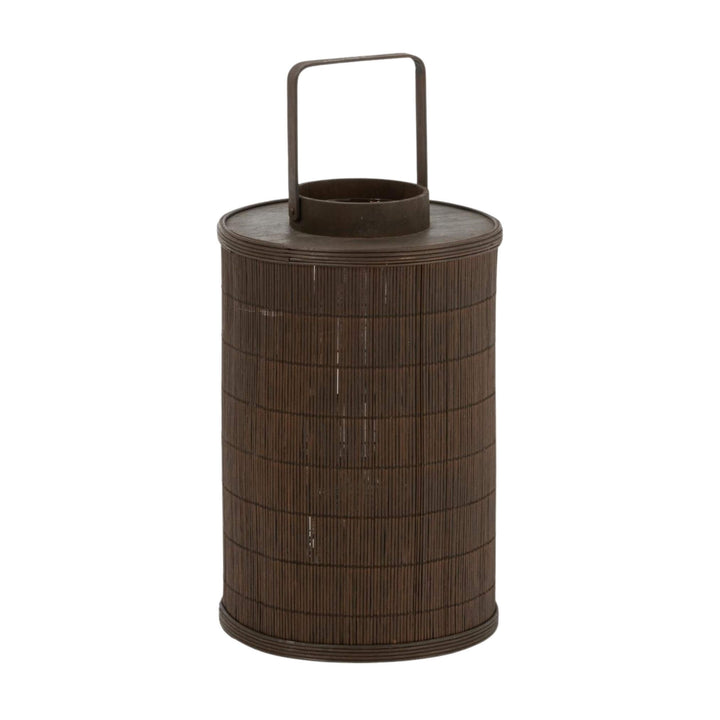 Bahamas lantern made from dark natural bamboo with handle