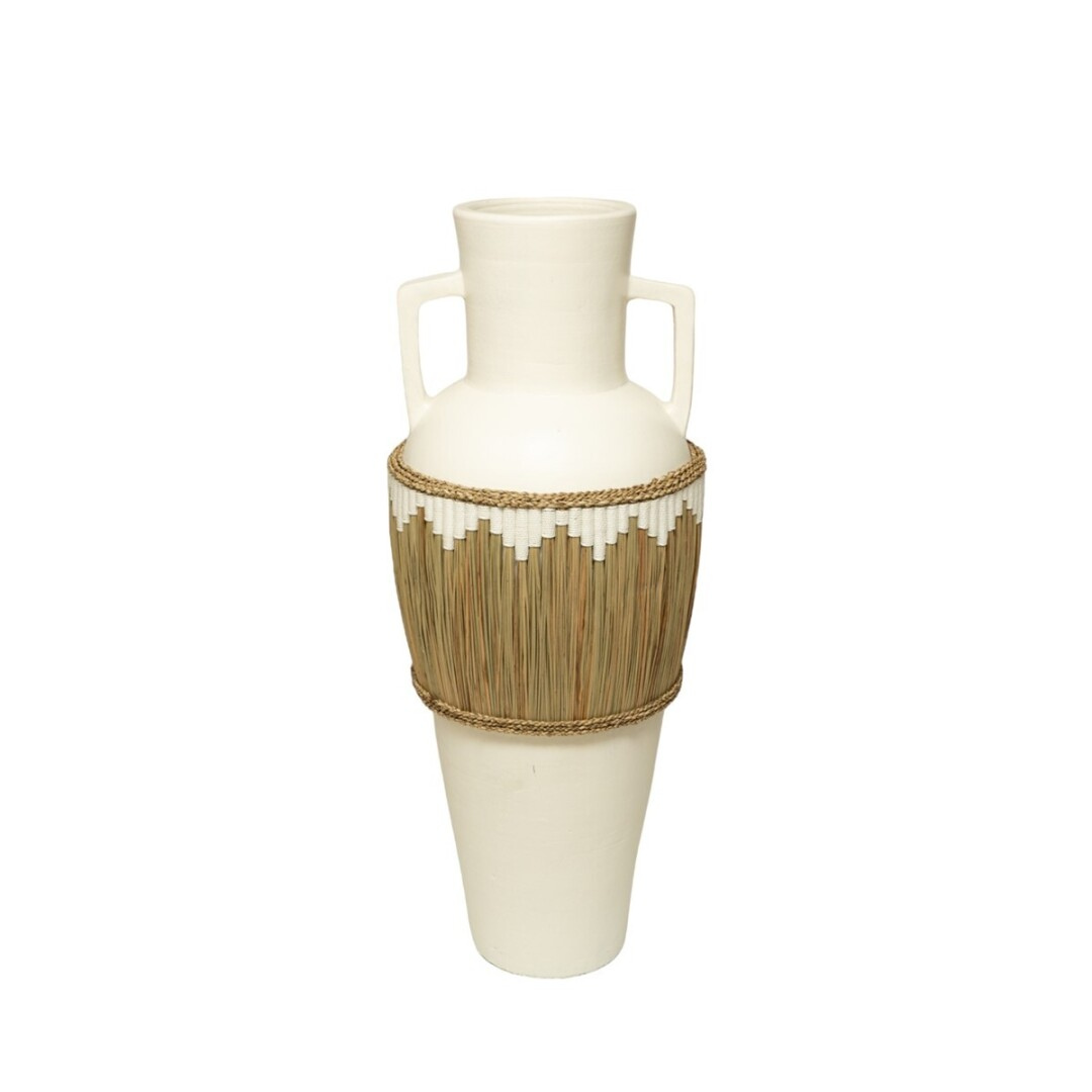 HES CERAMIC VASE | WHITE 43X100CM
