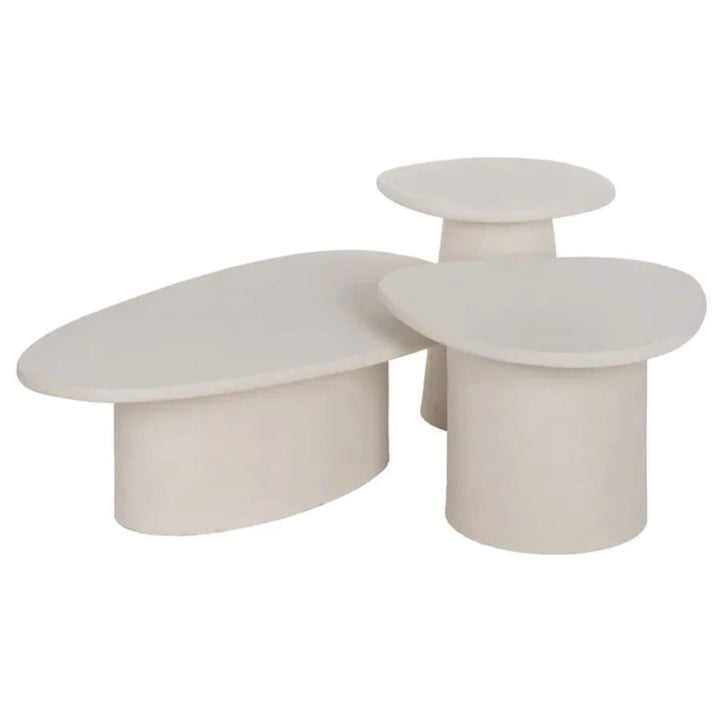 DUNE COFFEE TABLE | OFF-WHITE "L" 100X60X32CM