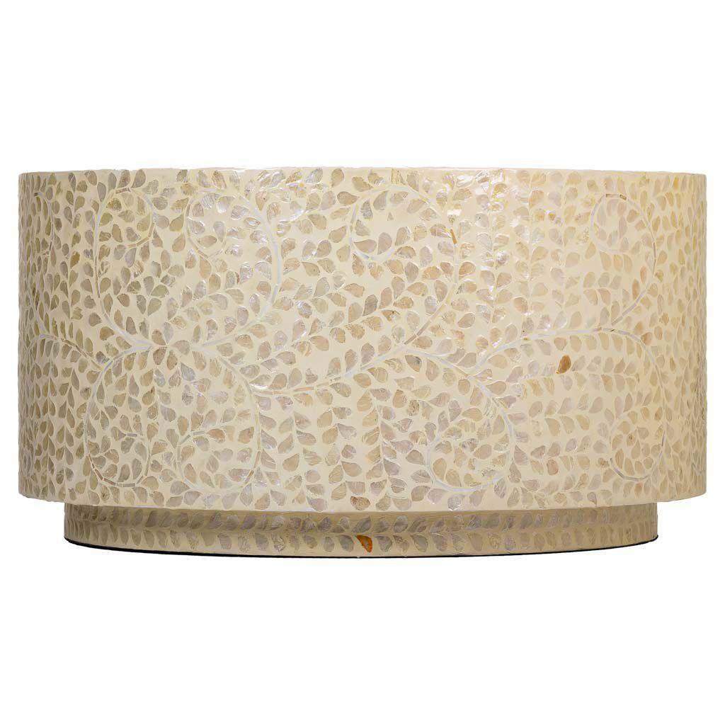 NACAR COFFEE TABLE-WHITE CAPIZ-