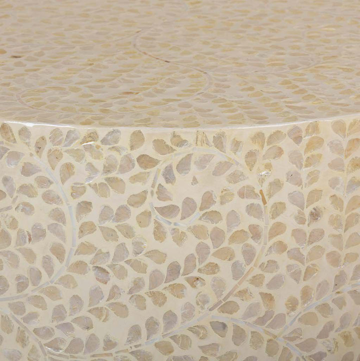 NACAR COFFEE TABLE-WHITE CAPIZ-