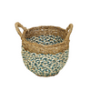 OXANA BRAIDED BASKET | TEAL/NATURAL
