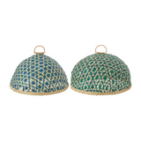 TAZIRIT BAMBOO MESH CLOCHE | BLUE 35X23CM