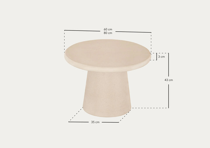 LUNA MICROCEMENT ROUND COFFEE TABLE  | BEIGE