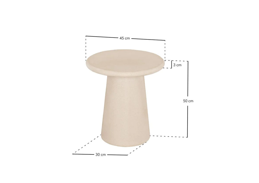LUNA MICROCEMENT ROUND COFFEE TABLE  | BEIGE