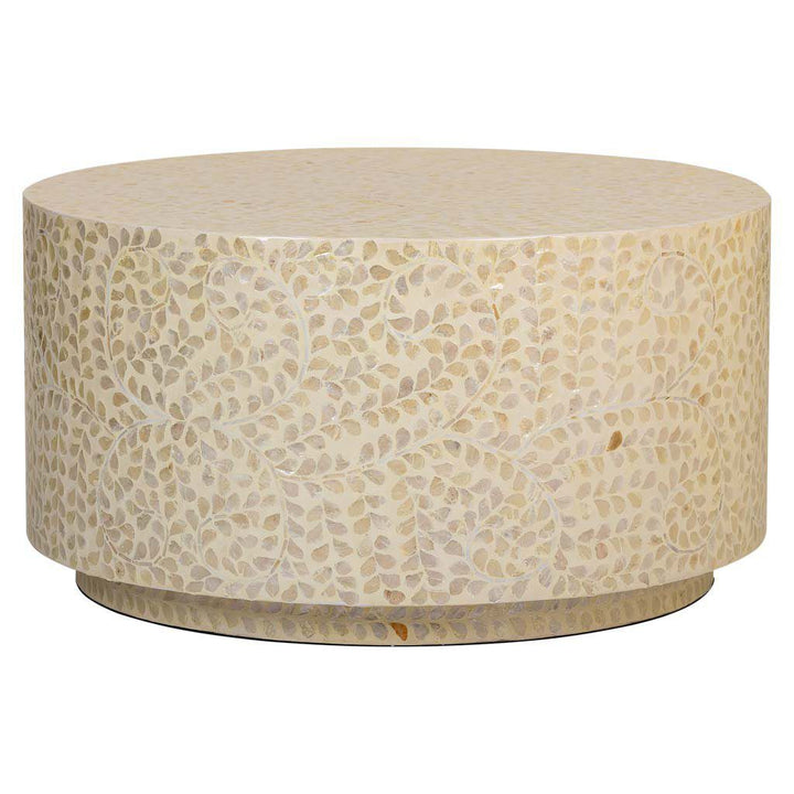 NACAR COFFEE TABLE-WHITE CAPIZ-
