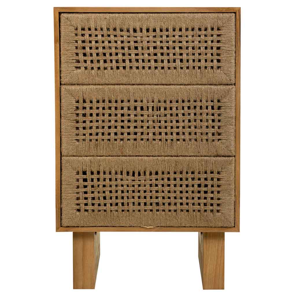 MADURA BEDSIDE TABLE | 3 DOORS | NATURAL 45X36X65CM