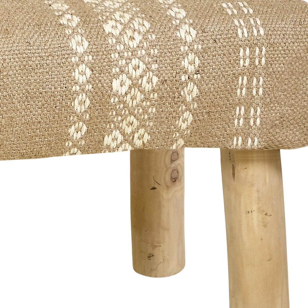 ASHRAM JUTE BENCH | NATURAL /WHITE 120X40X40CM