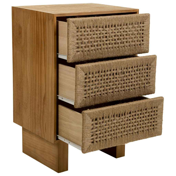 MADURA BEDSIDE TABLE | 3 DOORS | NATURAL 45X36X65CM