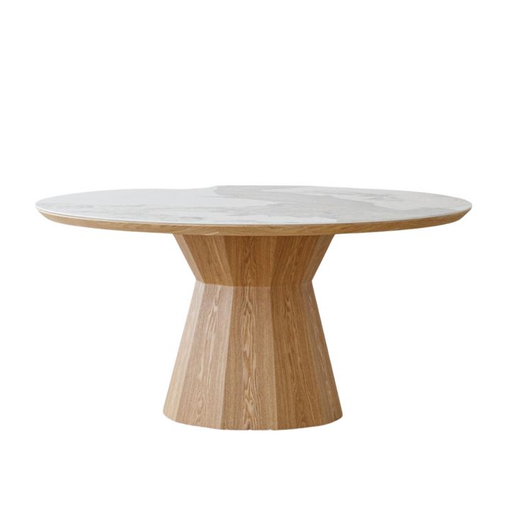 ASH & CERAMIC DINING TABLE | NATURAL/WHITE 150X75CM
