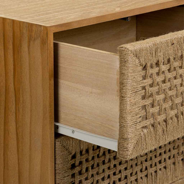 MADURA BEDSIDE TABLE | 3 DOORS | NATURAL 45X36X65CM