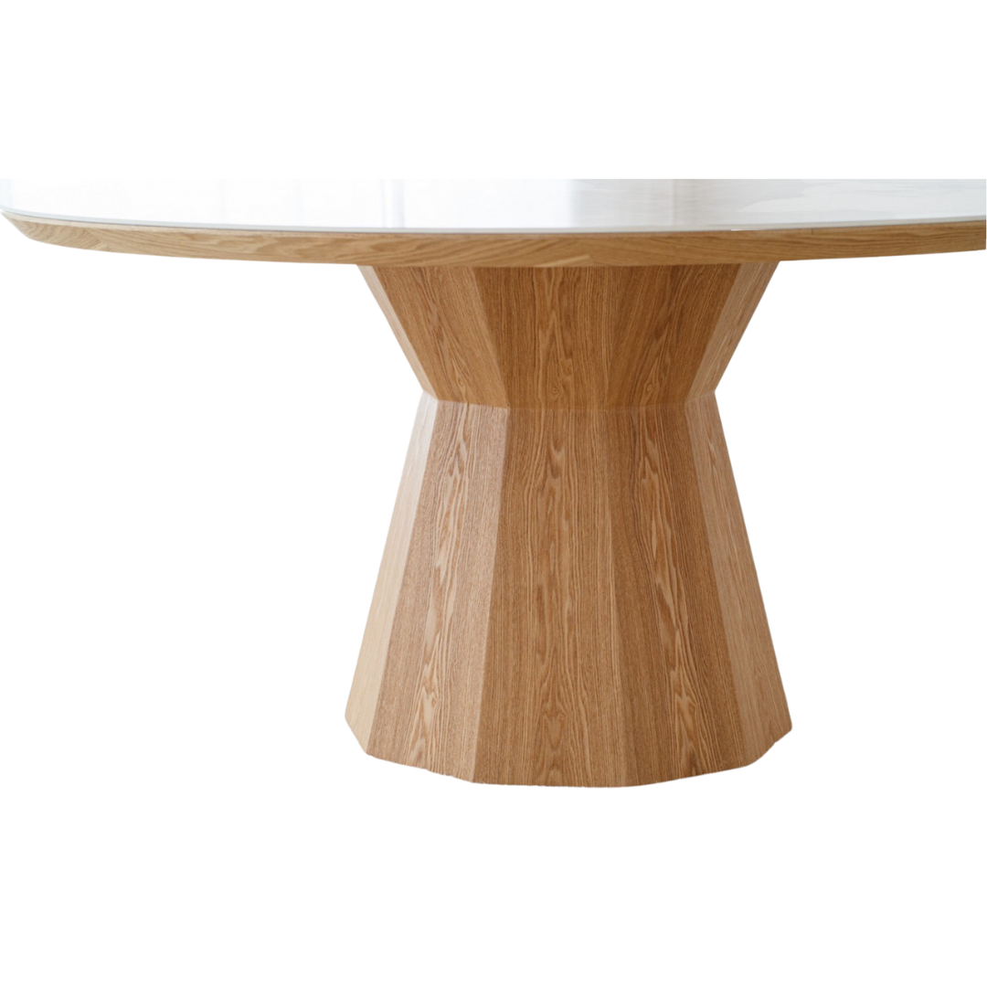 ASH & CERAMIC DINING TABLE | NATURAL/WHITE 150X75CM