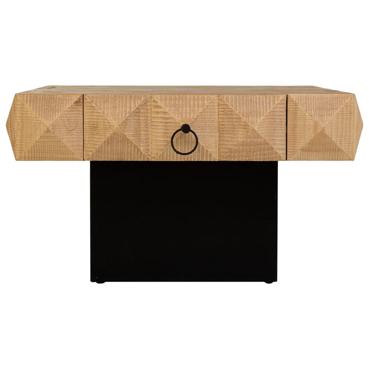 KERATON COFFEE TABLE W/DRAWERS | NATURAL/BLACK 81.5X86X46CM
