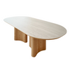 ASH VENEER OVAL DINING TABLE | NATURAL/BEIGE 230X110X75CM