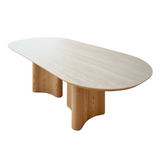 ASH VENEER OVAL DINING TABLE | NATURAL/BEIGE 230X110X75CM