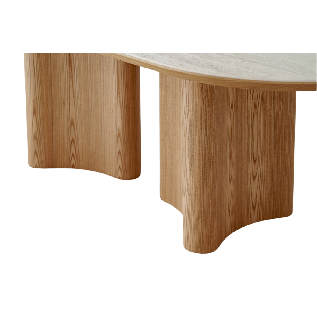 ASH OVAL DINING TABLE | NATURAL/BEIGE 230X110X75CM