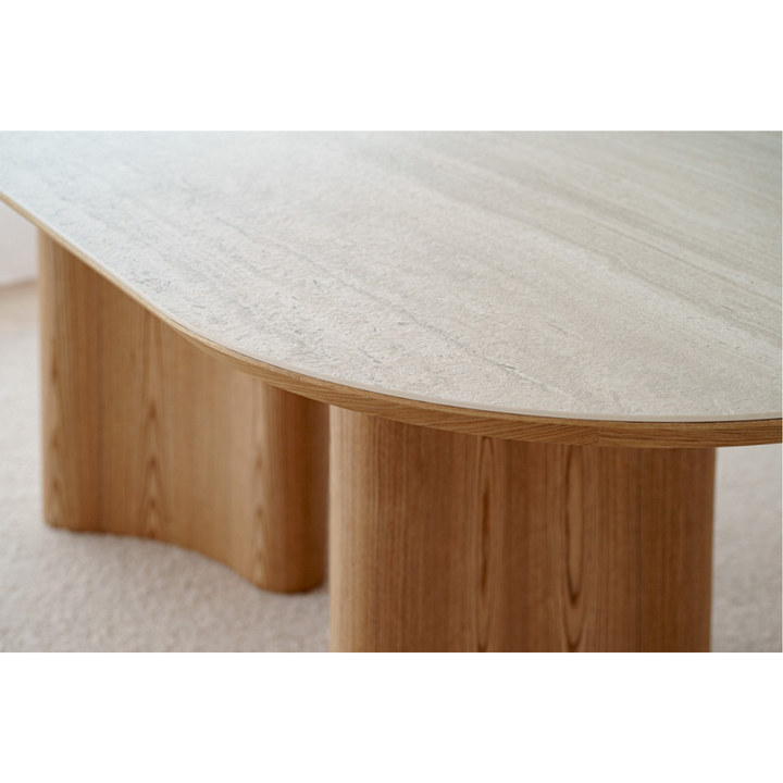 ASH OVAL DINING TABLE | NATURAL/BEIGE 230X110X75CM