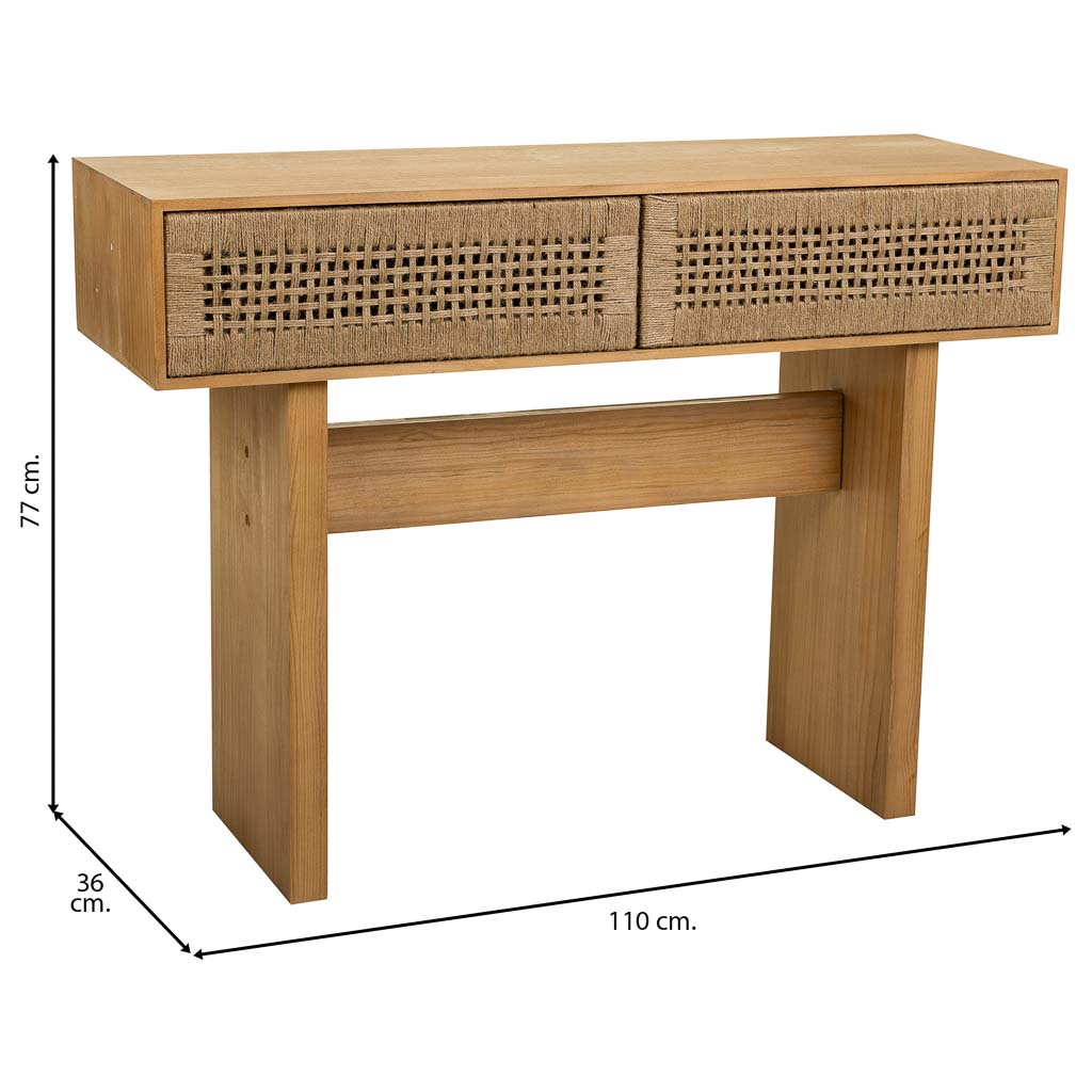 MADURA CONSOLE TABLE | 2 DOORS | NATURAL 110X36X77CM
