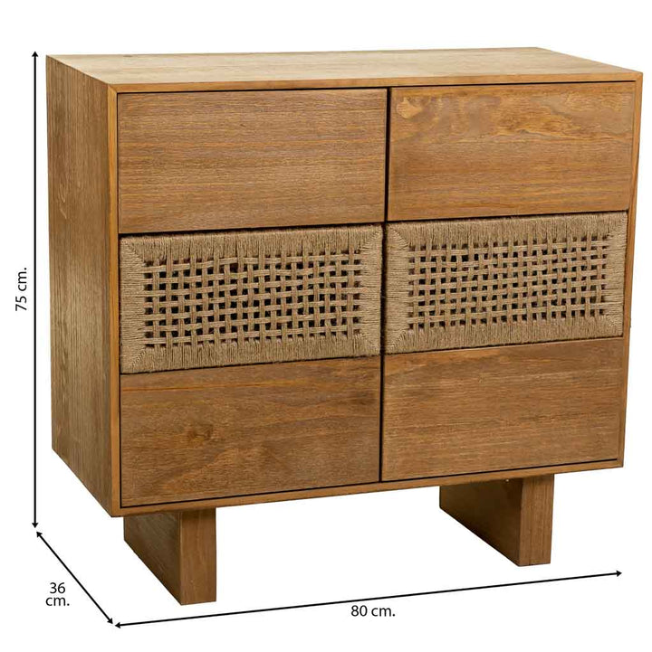 MADURA DRESSER | 6 DRAWERS | NATURAL 80X36X75CM