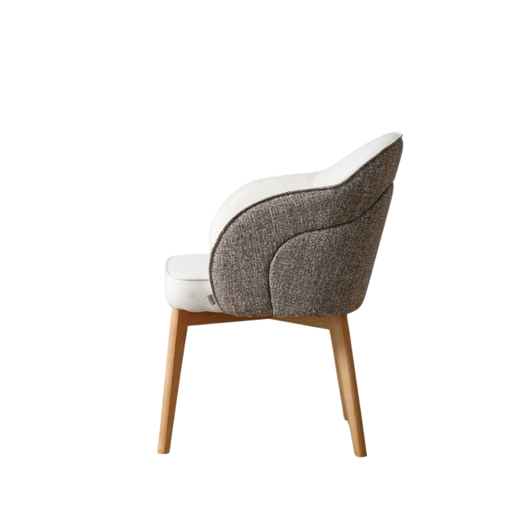 COVE DINING CHAIR | IVORY/GREY 55X60X83CM