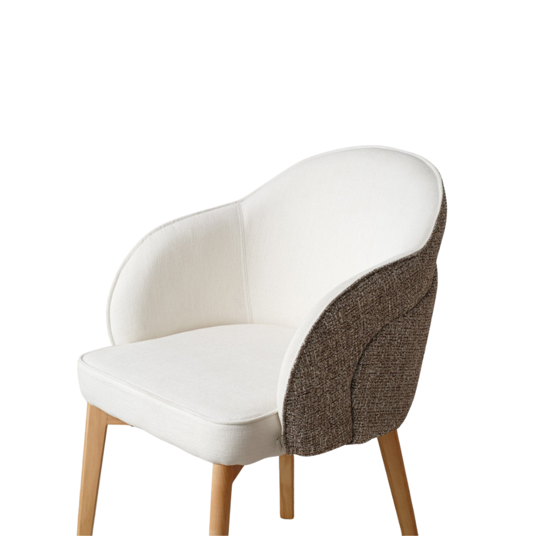 COVE DINING CHAIR | IVORY/GREY 55X60X83CM