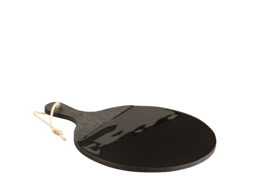 BLACK PLAKE ROUND TRAY 40