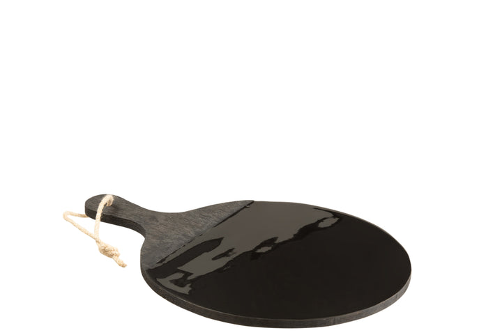BLACK PLAKE ROUND TRAY 40