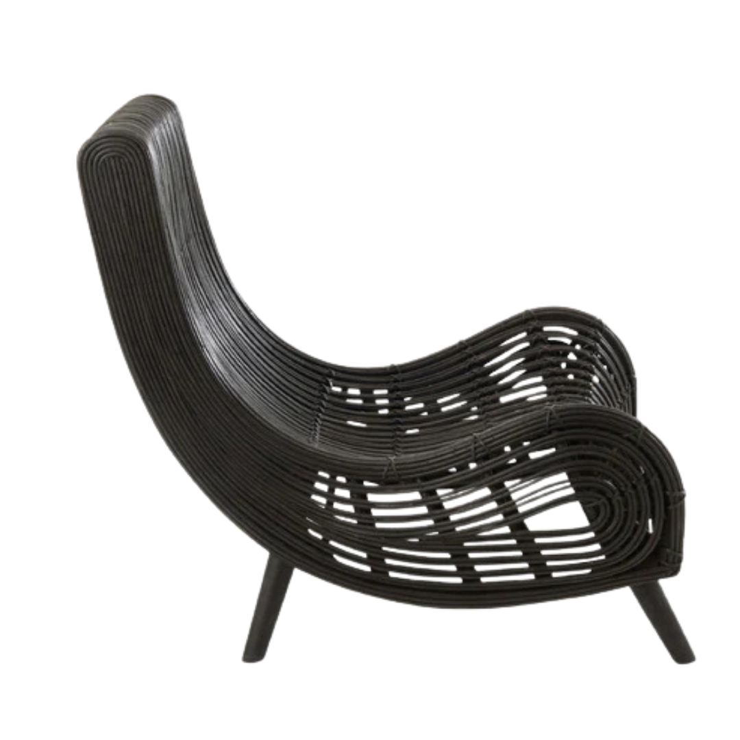 PEACOCK BLACK CHAIR | 60X90X85CM