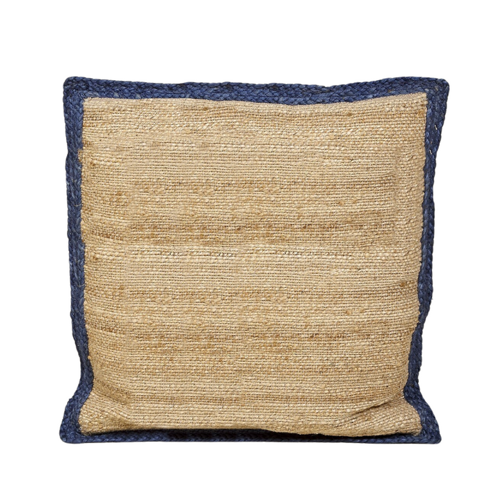 SAMSARA JUTE CUSHION | 80X80CM NATURAL/BLUE
