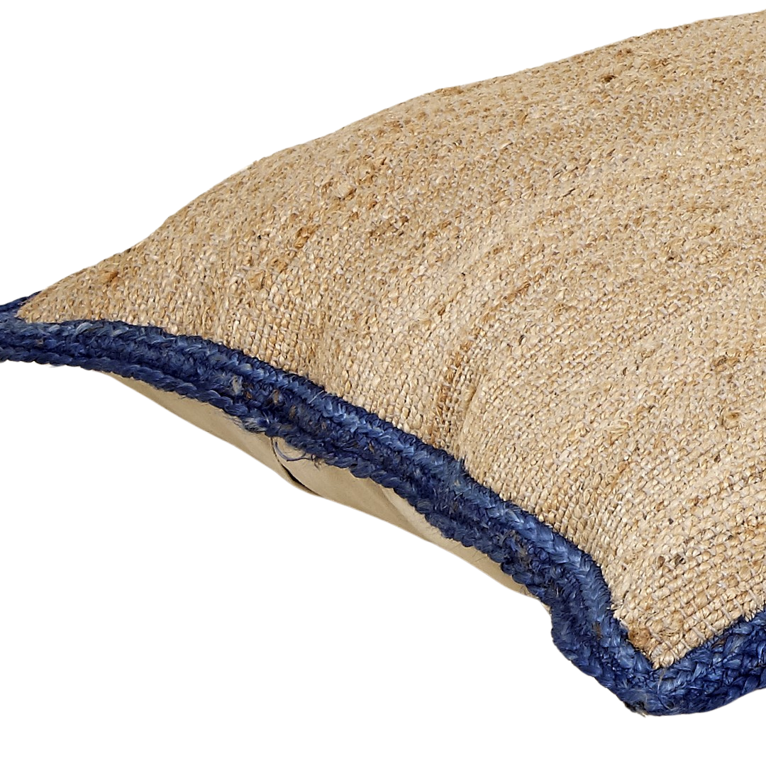 SAMSARA JUTE CUSHION | 80X80CM NATURAL/BLUE