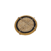 STRAW COASTER S/4 | MUSTARD/BLACK/NATURAL 10CM