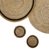 STRAW COASTER S/4 | MUSTARD/BLACK/NATURAL 10CM