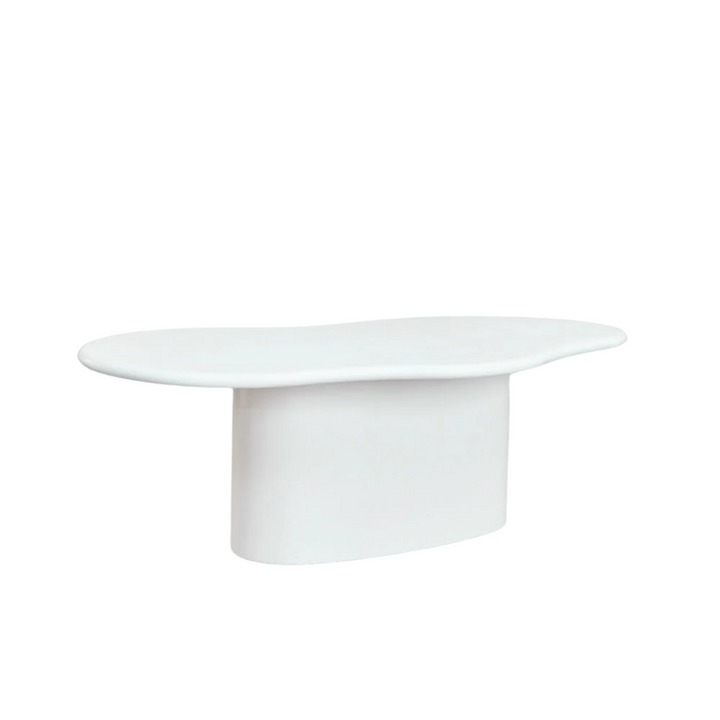 ORGANIC CEMENT DINING TABLE | WHITE 230X130X75CM