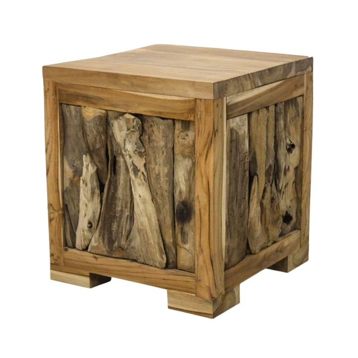 AUKENA TEAK WOOD STOOL | 40X40X45CM