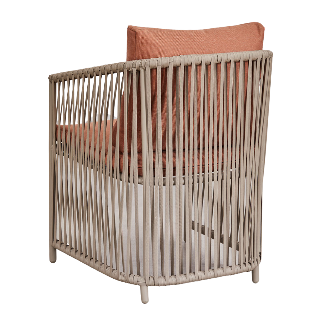 UBUD DINING CHAIR | BEIGE/SALMON 60X60X85CM