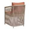 UBUD DINING CHAIR | BEIGE/SALMON 60X60X85CM