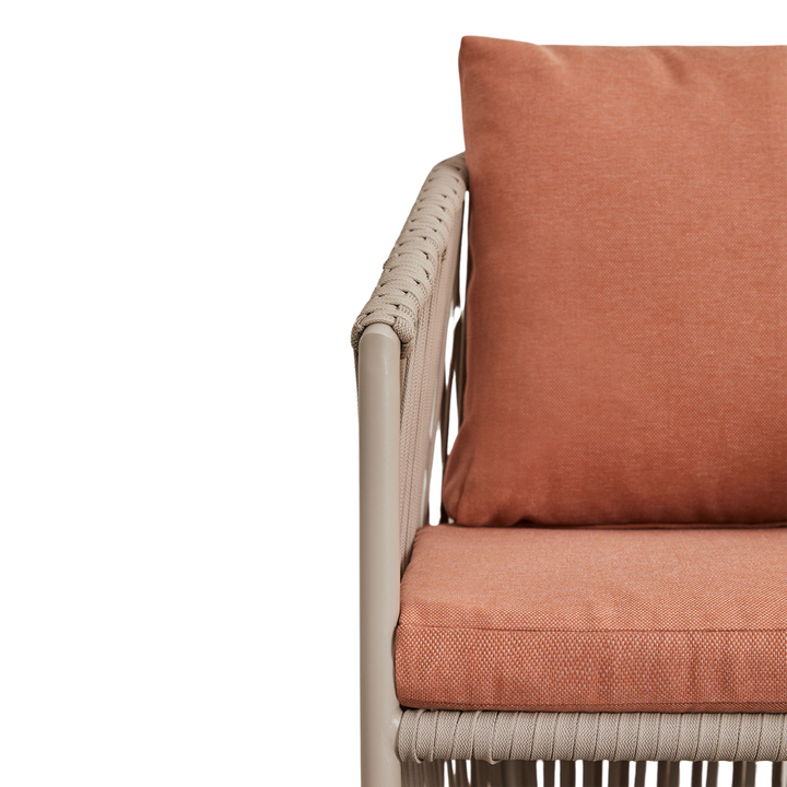 UBUD DINING CHAIR | BEIGE/SALMON 60X60X85CM