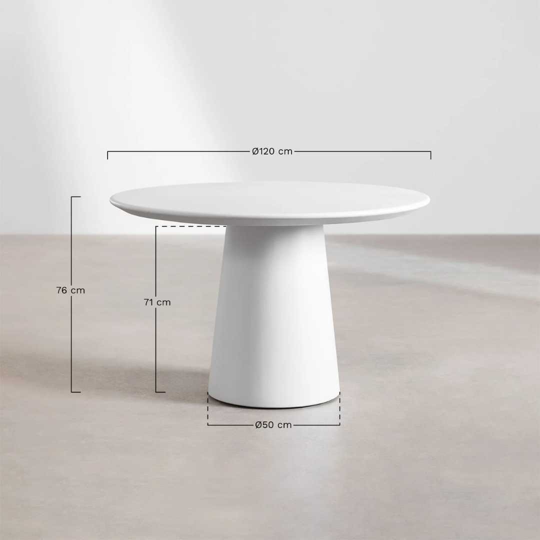 CEMENT OUTDOOR DINING TABLE | 120CM