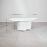 ORGANIC CEMENT DINING TABLE | WHITE 230X130X75CM