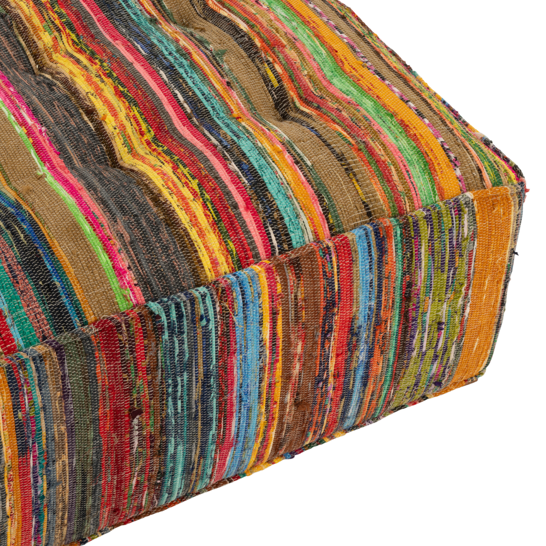 FARSHA CHINDI SQUARE POUF | 115X115X45CM