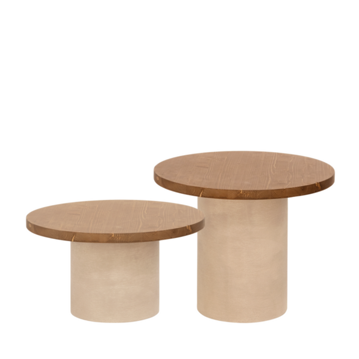 CEMENTIQUE MICROCEMENT ROUND COFFEE TABLE  | NATURAL/BEIGE