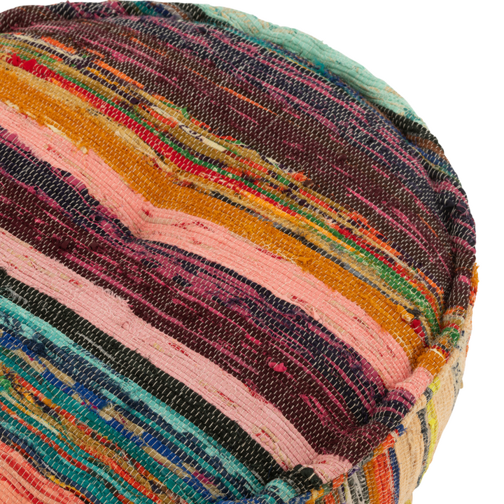 FARSHA CHINDI ROUND POUF | 55X20CM