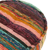 FARSHA CHINDI ROUND POUF | 55X20CM