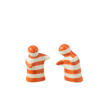 ZUMA STRIPES SALT & PEPPER POTS | ORANGE 7X4.5X8CM