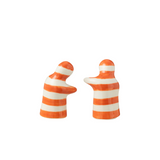 ZUMA STRIPES SALT & PEPPER POTS | ORANGE 7X4.5X8CM