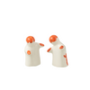 ZUMA FLOWER SALT & PEPPER POTS | ORANGE 7X4.5X8CM